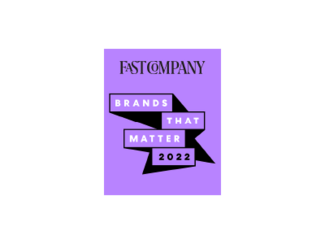 The image is a purple square with the words "Fast Company" and "Brands That Matter 2022" written