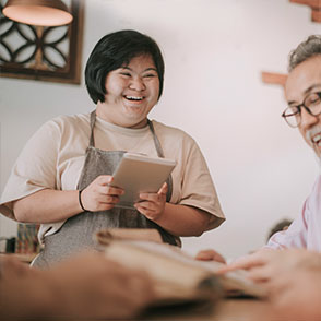 Waitress taking an order