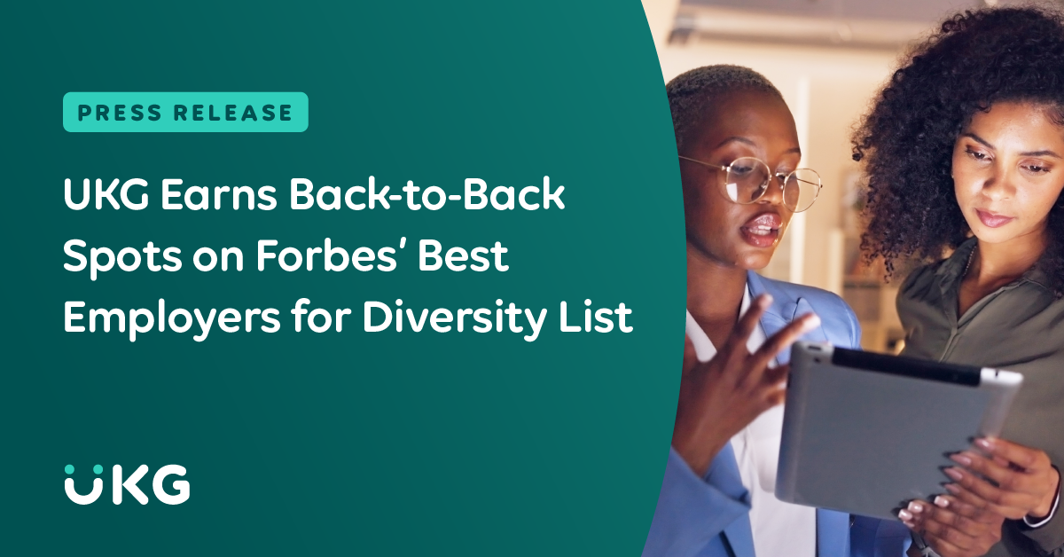 UKG Earns Back-to-Back Spots on Forbes’ Best Employers for Diversity List 