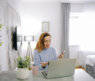 Payment Services - Woman on Computer