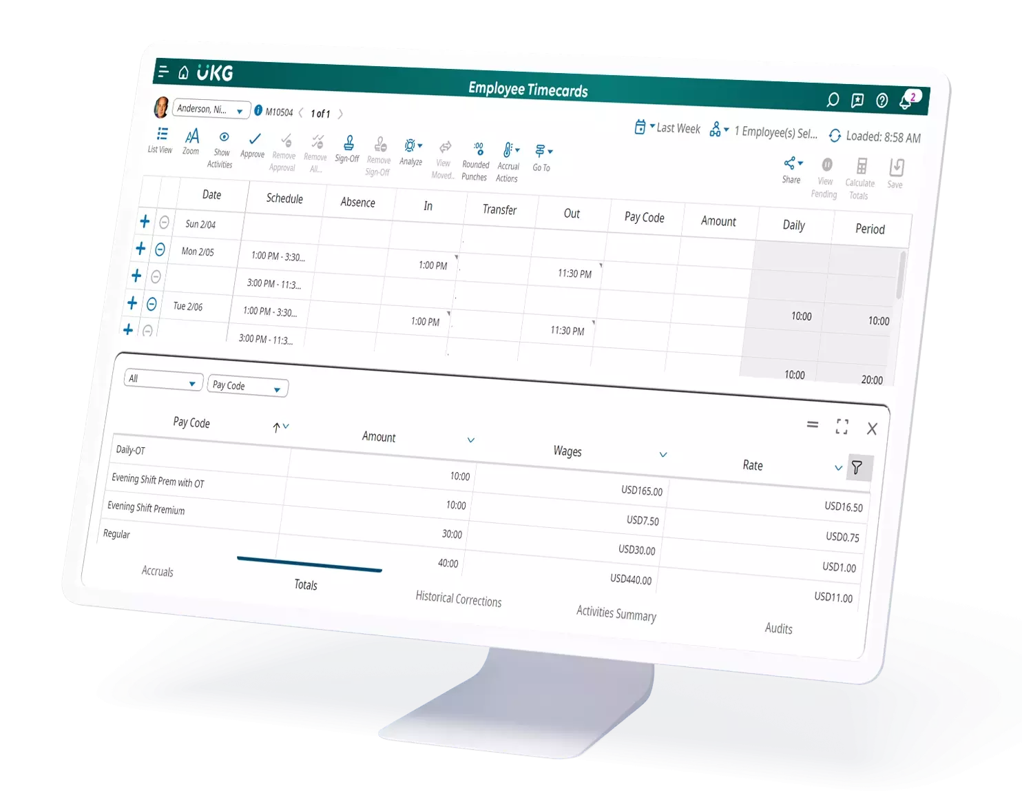 UKG Pro Workforce Management product screenshot